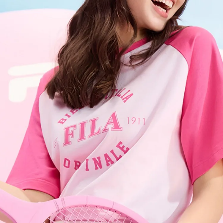 FILA SS24 T Shirt Unisex Light Cherry Blossom Pink-1