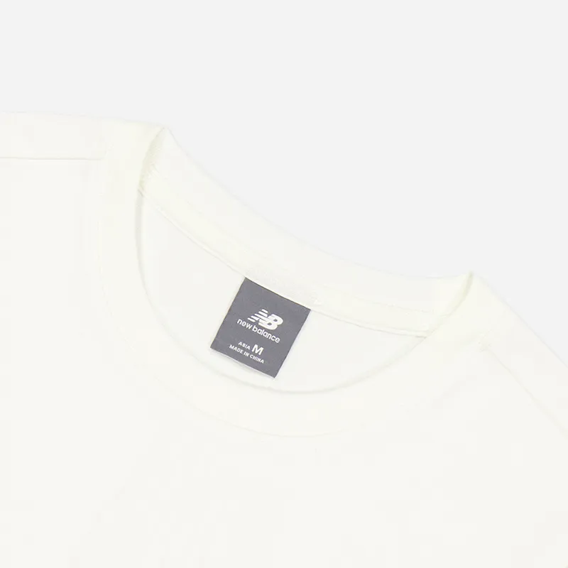 New Balance NB Grey SS25 Drop Shoulder Sleeve T Shirt Women's White-2