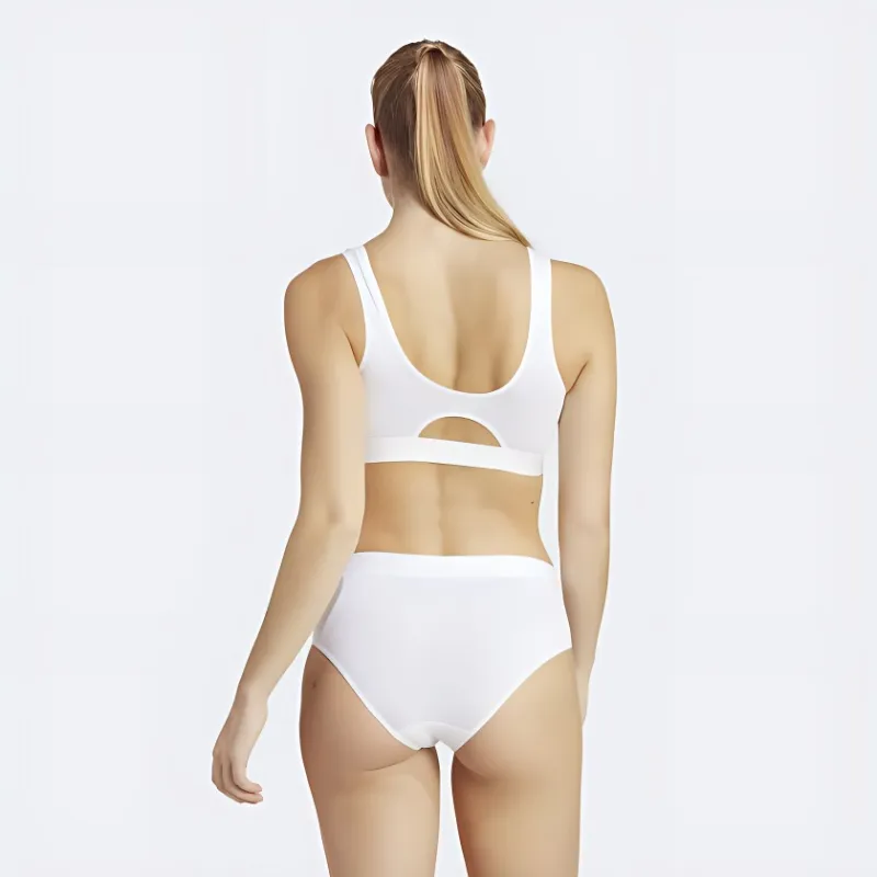 Adidas ACTIVE COMFORT FLEX COTTON SCOOP BRALETTE Bra Women's White-2