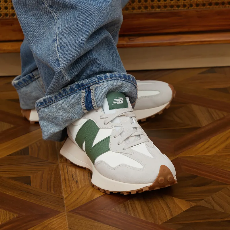 New Balance NB 327 Anti Slip Wear Resistant Low Top Casual Running Shoes Unisex Green Gray-6