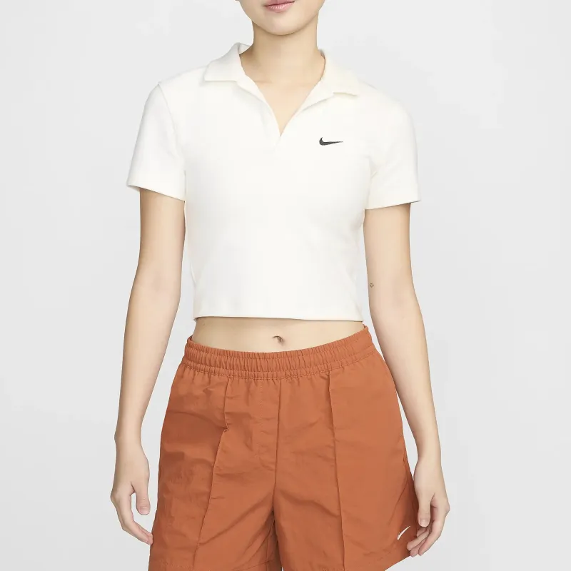 Nike Sportswear Essential Women's Short-Sleeve Polo Top White-3