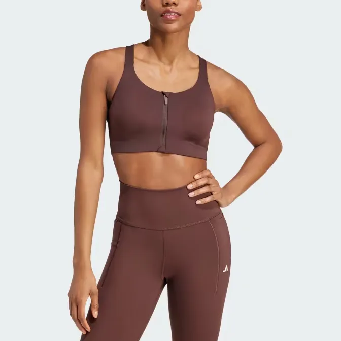 Adidas Free Shipping With AdiClub Tlrd Impact Luxe High Support Zip Bra-2