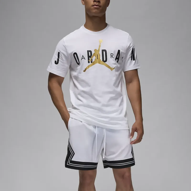 Jordan Air T-Shirt Men's White/Metallic Gold/Black-2