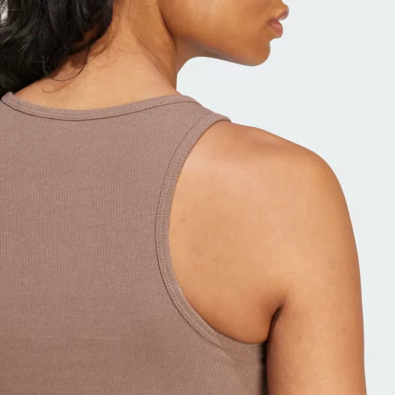 adidas originals Women's Lifestyle Essentials Rib Tank Top 'Earth Strata'-4