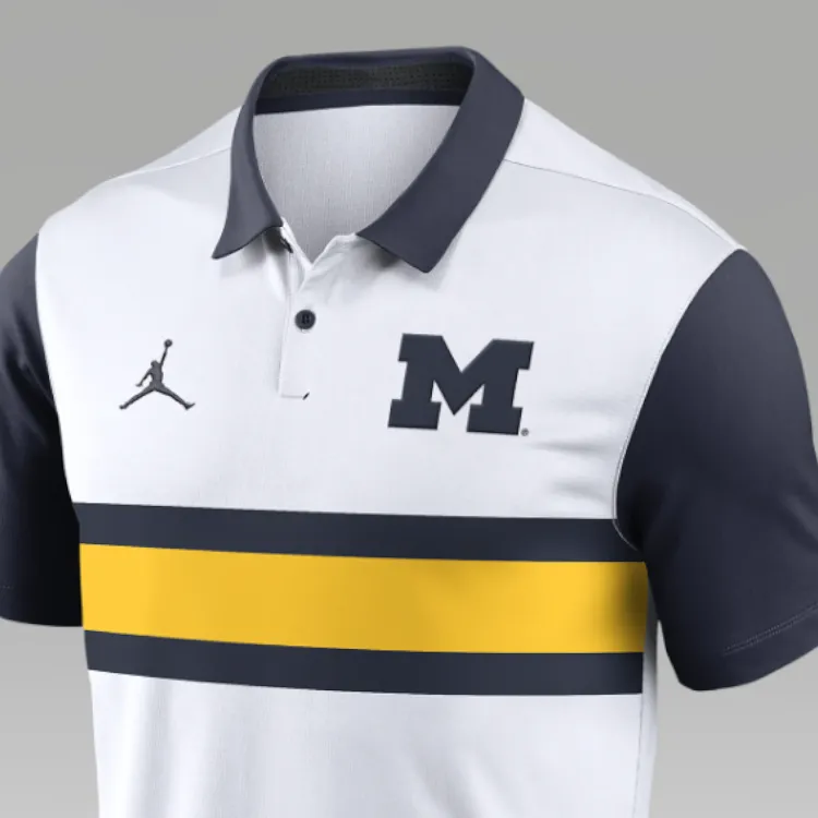 JORDAN Michigan Wolverines Primetime Campus Vapor Men's JORDAN Dri FIT College Polo-2
