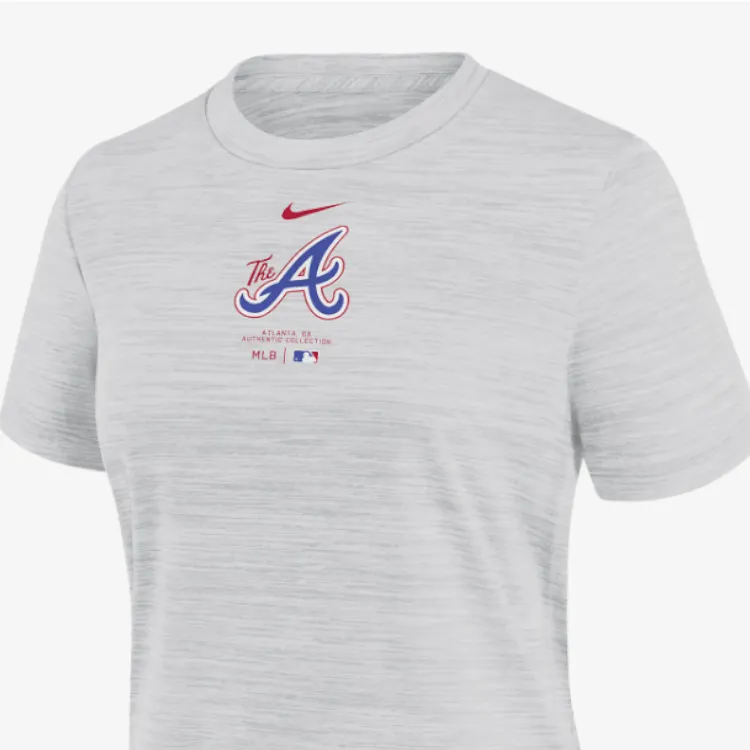 Nike Atlanta Braves Authentic Collection City Connect Practice Velocity Women's Nike Dri FIT Mlb T Shirt-2
