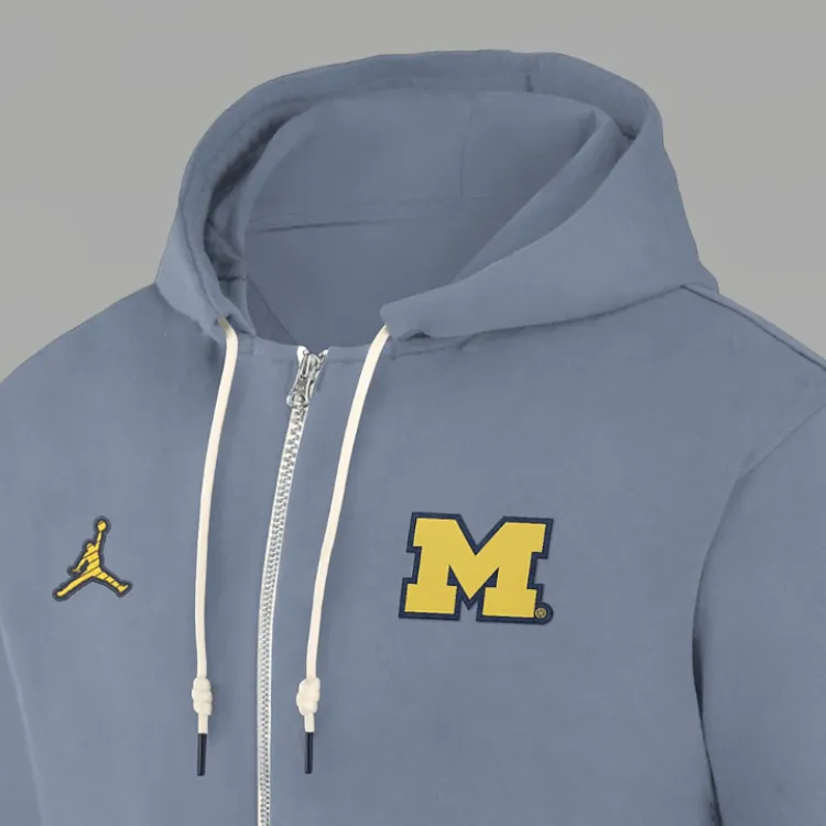Jordan Michigan WolverinesMen's College FW24 Jacket Men Gray Stone-2