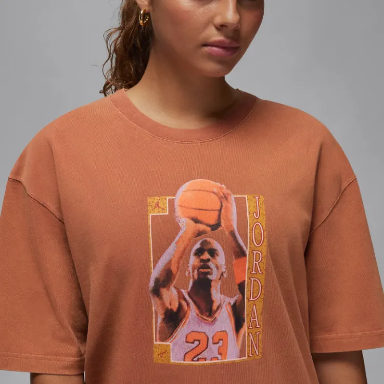 JORDAN Graphic T Shirt 'Dusty Peach/Dune Red'-4