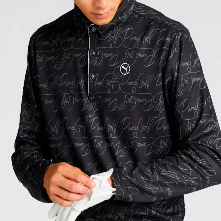PUMA AOPGolf Polo Shirt Men's Black-4