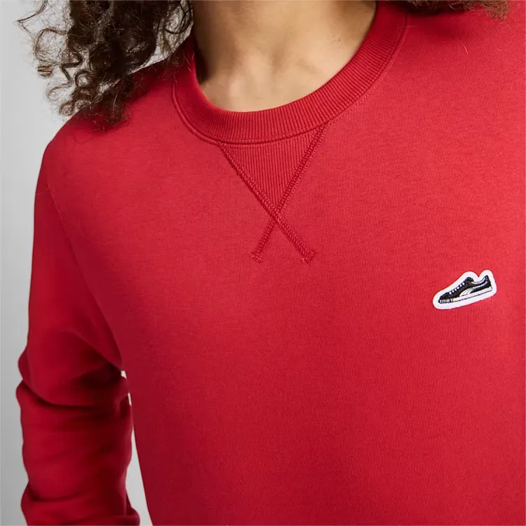 PUMA Suede LogoCrew Neck Sweatshirt Men Red-2