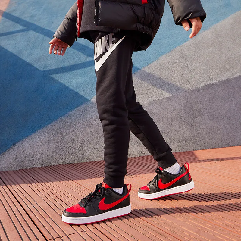 Nike Court Borough Low 2 Black University Red GS-1