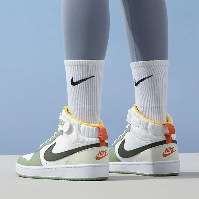 Nike Court Borough Mid Off White Green GS-4
