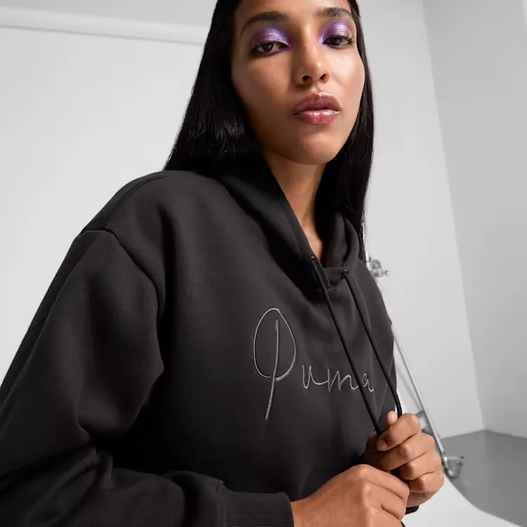 PUMA Sudadera Con Capucha Para Mujer PUMA Script Logo-4