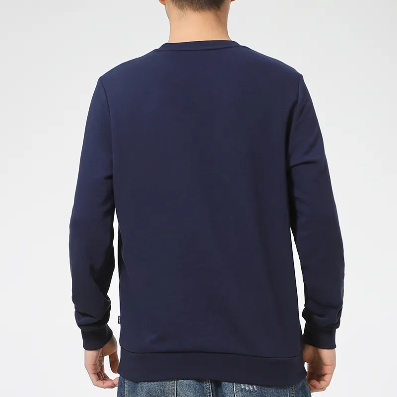 Puma Men Casual Sport Knit Crew Neck Pullover Sweatshirt Navy Blue-3