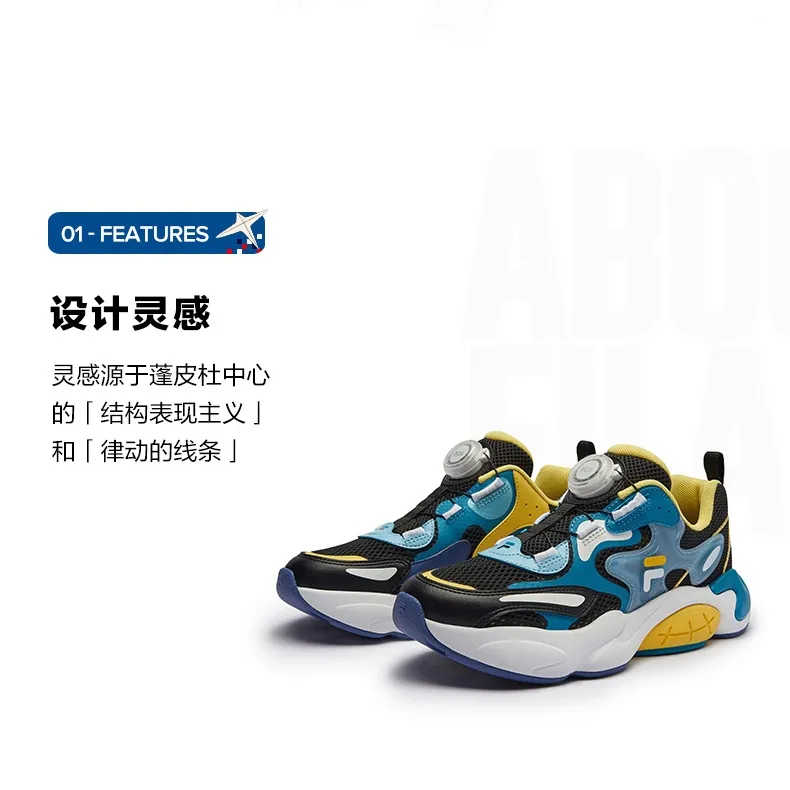 FILA KIDS Low Top Kids' Running Shoes Black Blue Teenagers-3