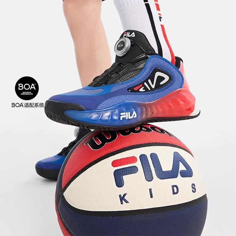 FILA KIDS Low Top Children's Basketball Shoes Blue Black Unisex-2