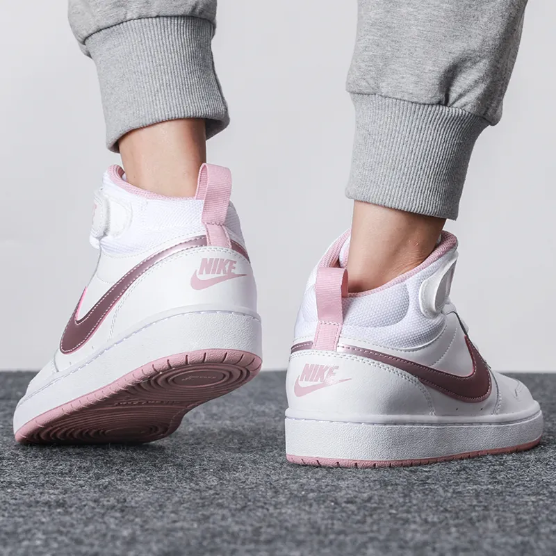 Nike Court Borough 2 Mid White Pink Glaze GS-1