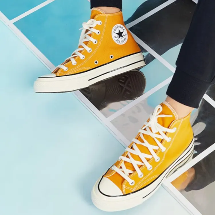 Converse 1970s Chuck Taylor All Star High Top Canvas Shoes Yellow Teenagers-1