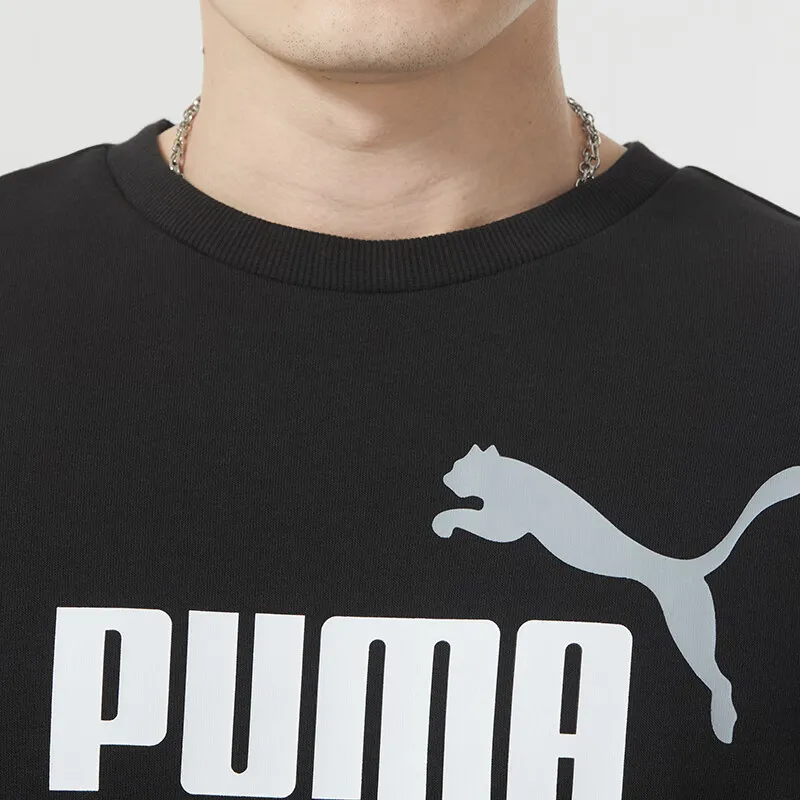 PUMA Suéter Polar Cuello Redondo Para Hombre Essentials Con Logotipo N.° 1-3