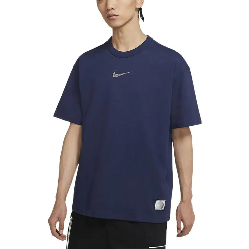 Nike T Shirts Men Navy Blue-3