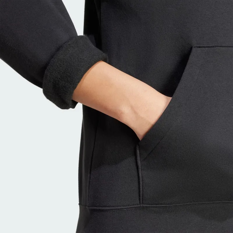 Adidas Essentials Small Logo Feel Cozy Hoodie Black-3