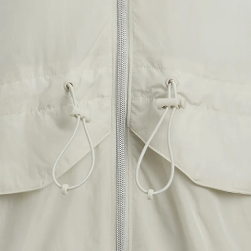 Under Armour Crinkle Wvn Jacket Women's Ferret White Gray-5