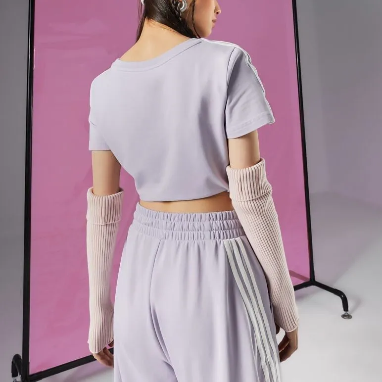 Adidas Set in Sleeve T Shirt Women's Silver Purple-4