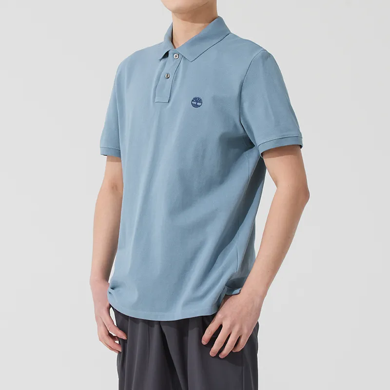 Timberland SS25 Polo Shirt Men's Sky Blue-3