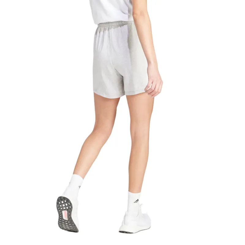 Adidas Women's Essentials 3 Stripes Cotton Shorts Light Grey Heather/White-1