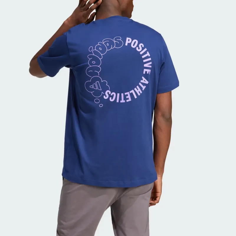 Adidas Free Shipping With AdiClub Lounge Verbiage Circle Graphic Tee-1