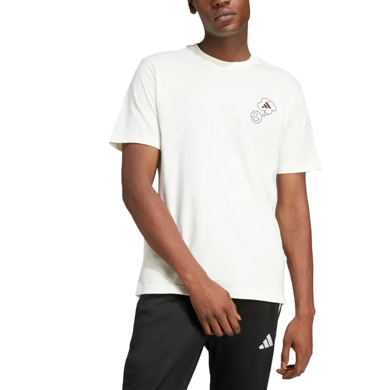 Adidas Free Shipping With AdiClub Lounge Verbiage Circle Graphic Tee-3