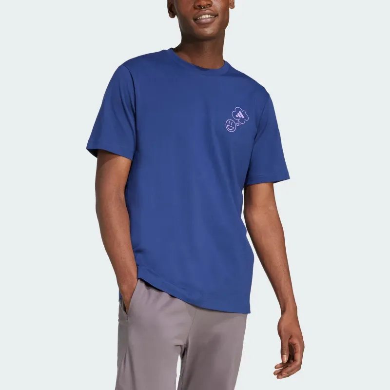 Adidas Free Shipping With AdiClub Lounge Verbiage Circle Graphic Tee-2
