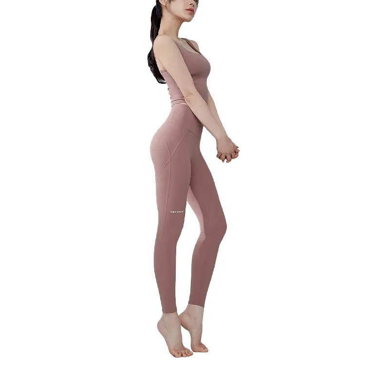 XEXYMIX Yoga Pants Women's Gray Tone Rose-1