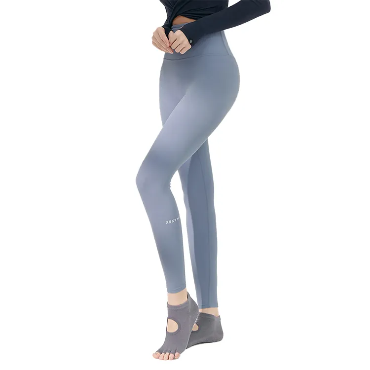 XEXYMIX Yoga Pants Women's Light Gray Blue-2