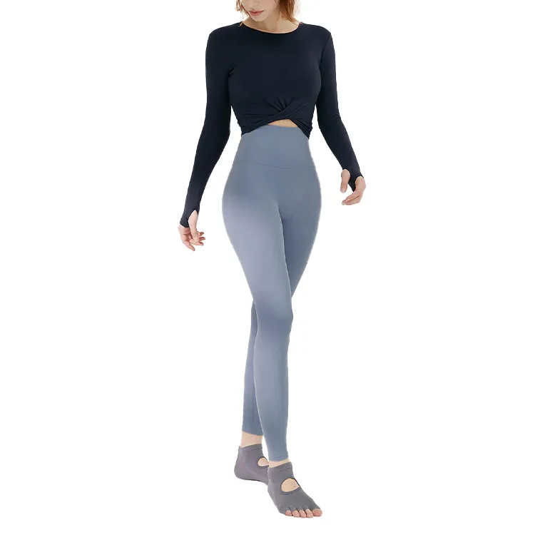 XEXYMIX Yoga Pants Women's Light Gray Blue-1
