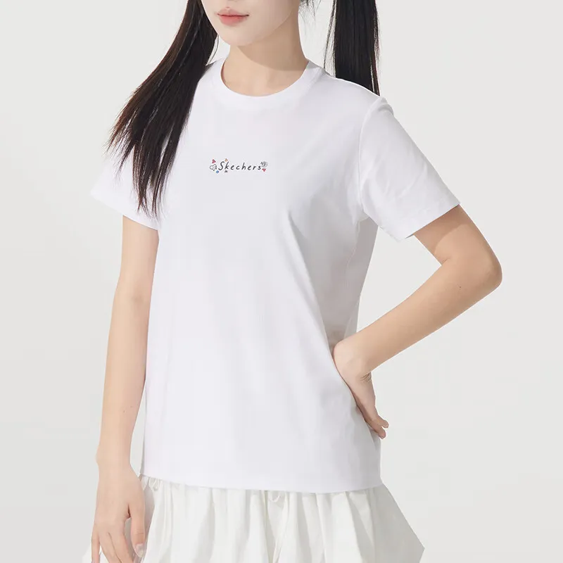 Skechers T Shirt Women's Bright White 0019-2