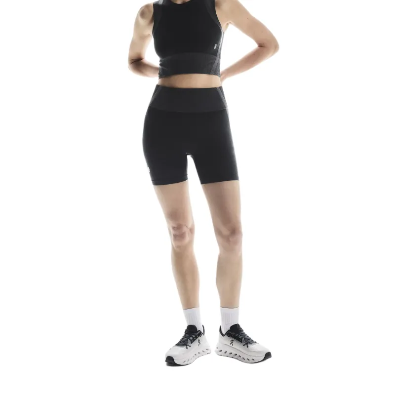 On Studio Knit Casual Shorts Women's Black/Eclipse Black-1