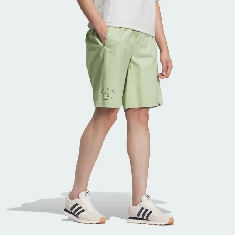 Adidas GFX Casual Shorts Men's Magical Yellow Green-3