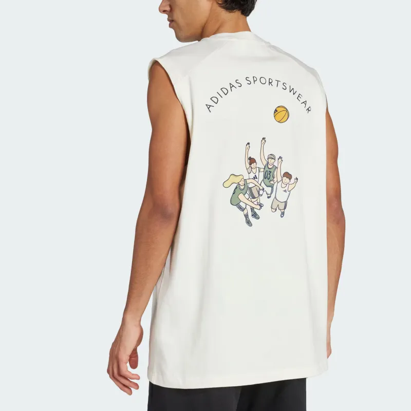 Adidas Sportswear Tank Top Men's Jade White-3