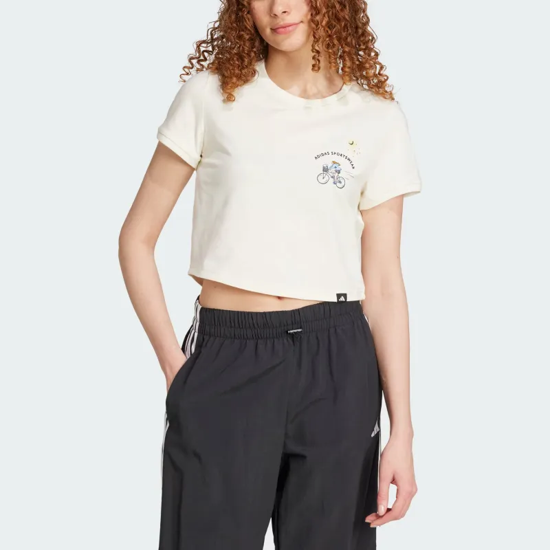 Adidas Sportswear T Shirt Women's Jade White-1