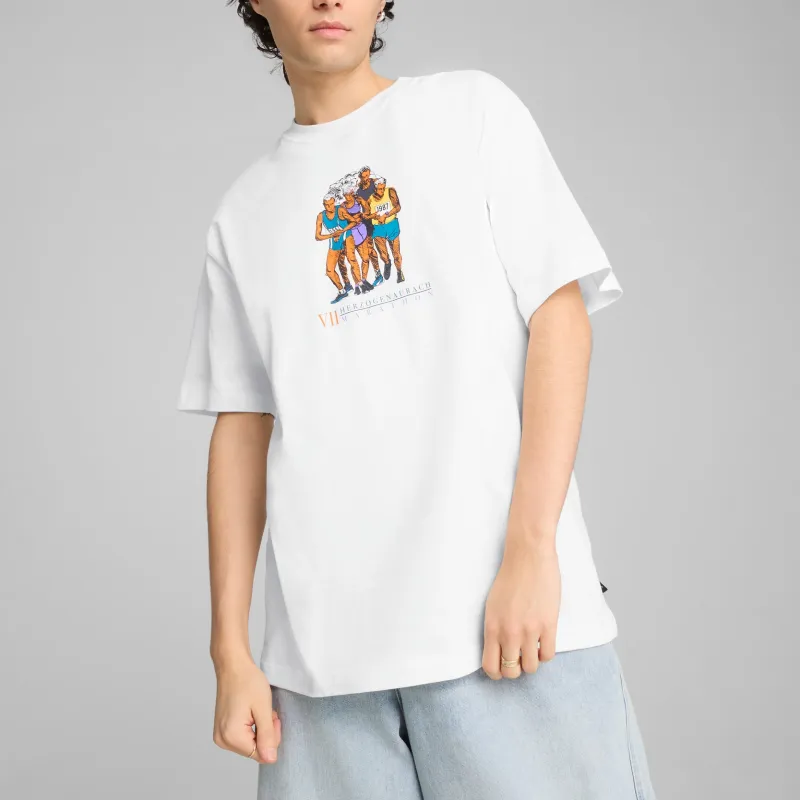 PUMA GRAPHICS MARATHON T Shirt Unisex White-3