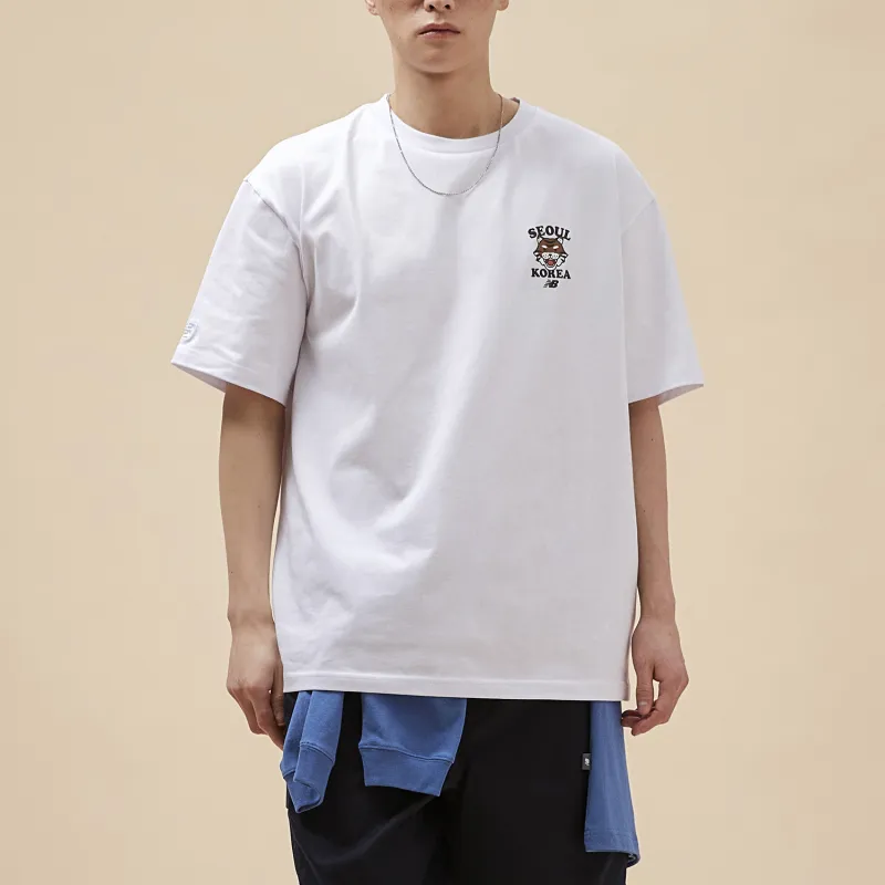 New Balance SEMI OVER FIT SEOUL T Shirt Unisex White-2