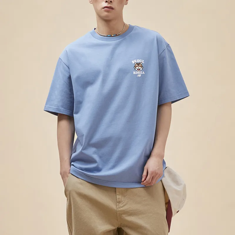 New Balance SEMI OVER FIT T Shirt Unisex Light Blue-2