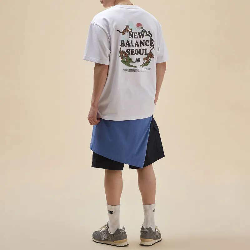 New Balance SEMI OVER FIT SEOUL T Shirt Unisex White-5