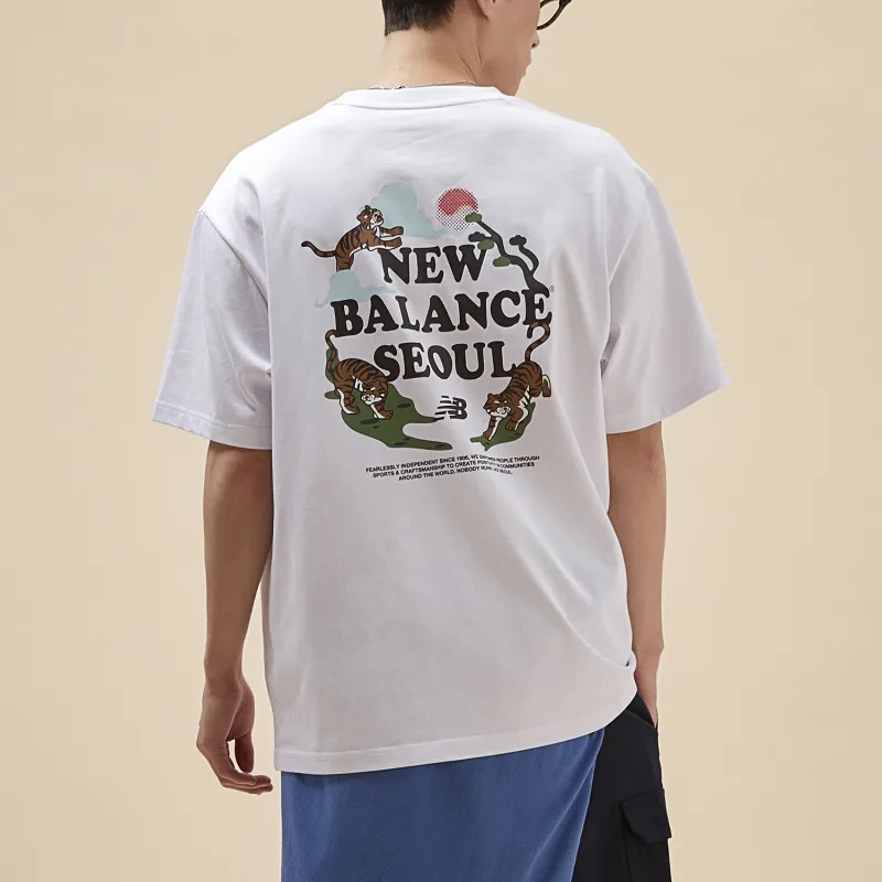 New Balance SEMI OVER FIT SEOUL T Shirt Unisex White-4