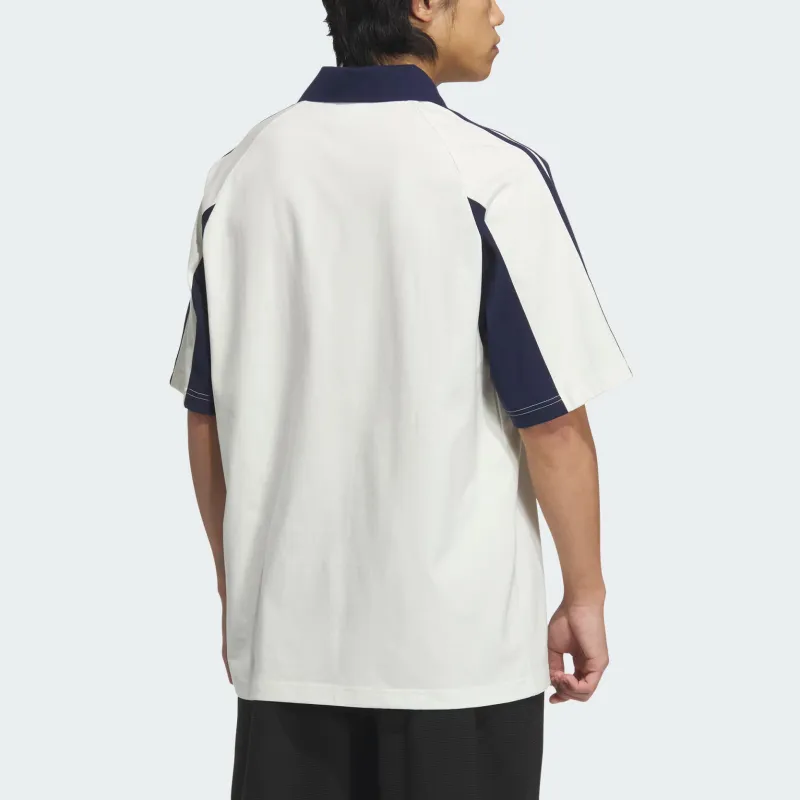 Adidas Originals 3 Stripes SHORT SLEEVE POLO Shirt Men's Jade White-4