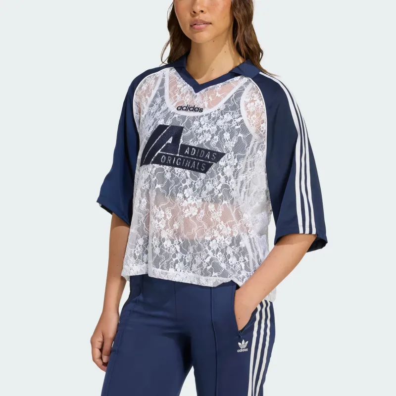 Adidas Originals LACE Soccer Jersey Women's White/Dark Indigo-1