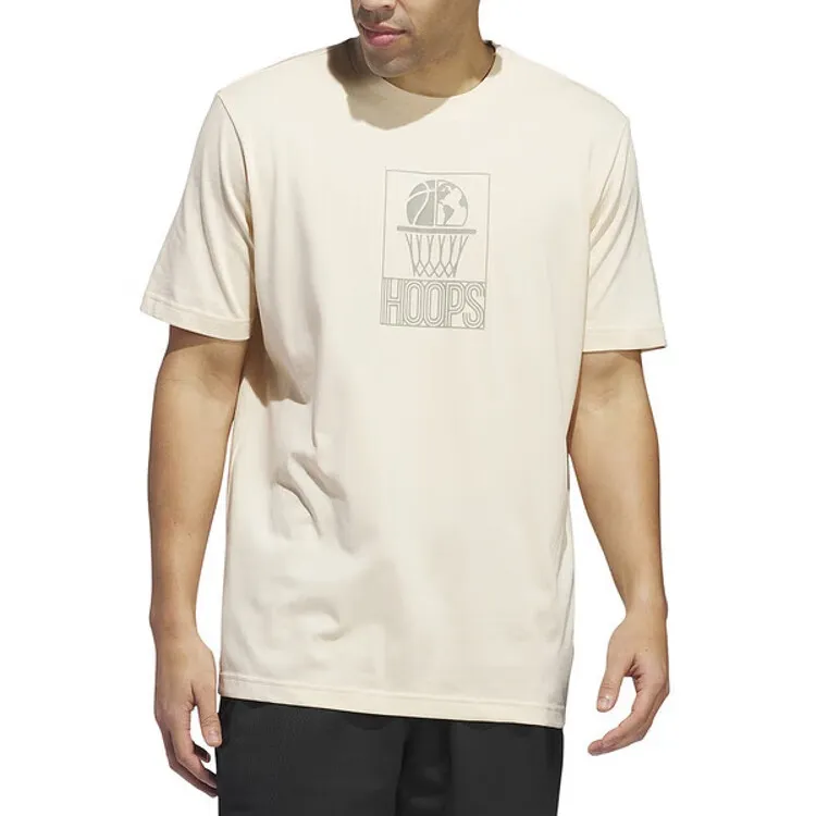 Adidas Sports Lifestyle HOOPS T Shirt Men's Apricot-1