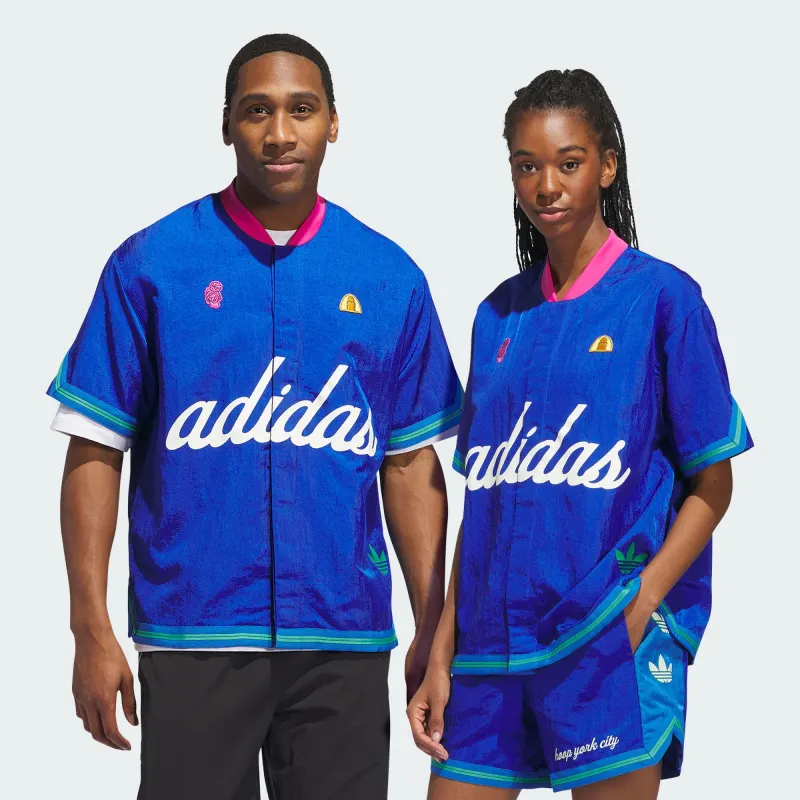 Adidas Originals HOOP YORK CITY WARM UP TOP Basketball Jersey Unisex Blue-4