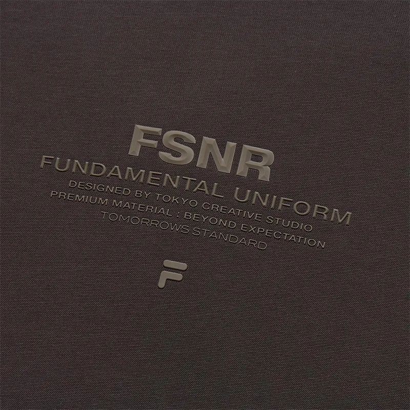 FILA FUSION T Shirts Unisex Dark Brown Gray-3